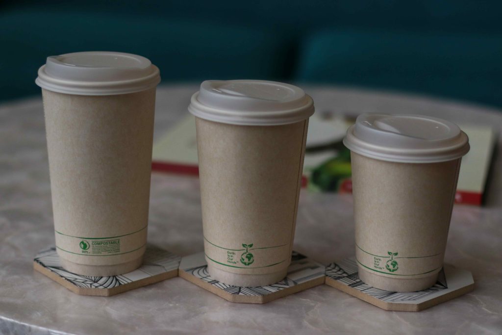 Living Balance Compostable Cups ideal for hot coffee